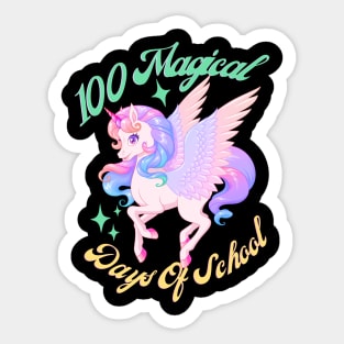 100 Magical Days Of School Unicorn Sticker